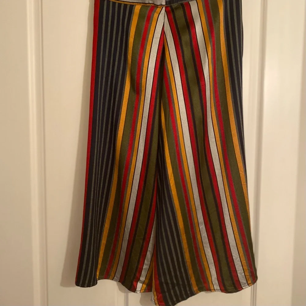 ZARA TRF Striped multicolored skirt attached belt - Picture 6 of 9
